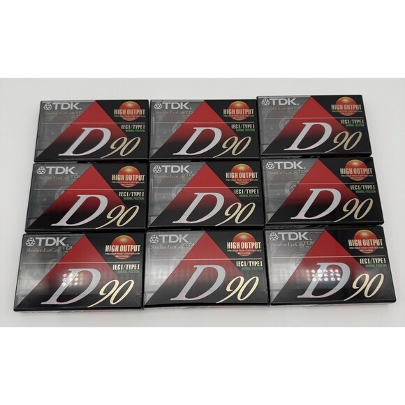 TDK Other - TDK D90 High Output Cassette lot of 9‎ IECI/Type I New and Sealed